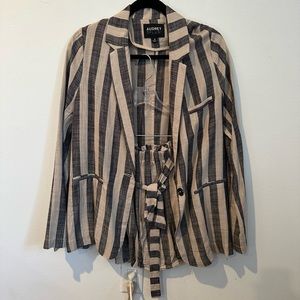 Striped Linen Blazer & Shorts Set